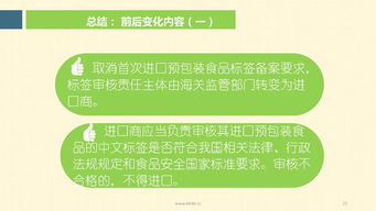 進出口預(yù)包裝食品標簽檢驗監(jiān)督管理新政宣貫及標簽檢驗解讀